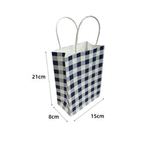Gingham Navy Blue paper party bags
