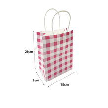 Gingham Pink Party Bags pack 10