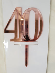 40 Acrylic Cake Topper - 4 colours available
