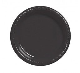 Black Plastic Lunch Plates Pack 25