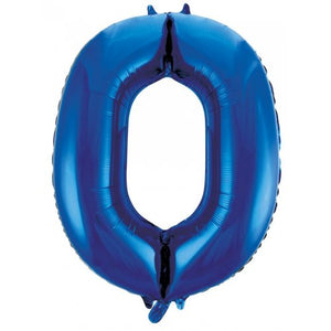 Number 0 Foil Balloon Blue - Jumbo