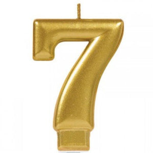 Gold Number 7 Candle