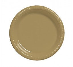 Gold Plastic Dinner Plates Pack 25