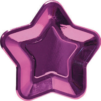 Star shape paper plates - Pink