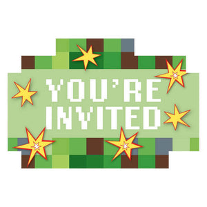 Minecraft-TNT Party Invitations