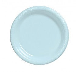 Pale Blue Plastic Lunch Plates Pack 25