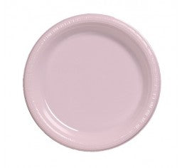 Pale Pink Plastic Dinner Plates Pack 25