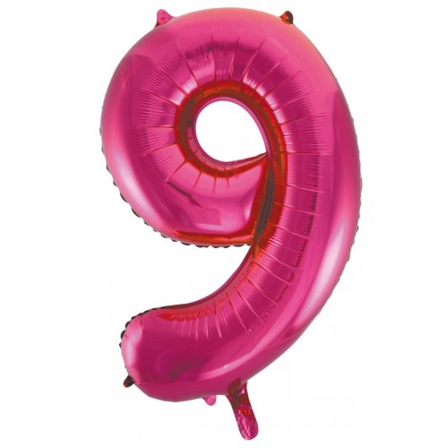 Number 9 Foil Balloon Pink - Jumbo