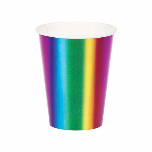 Rainbow party metallic paper cups
