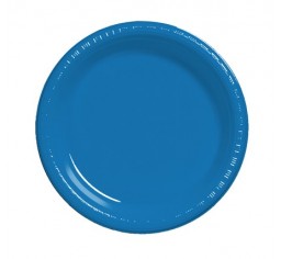 Royal Blue Plastic Dinner Plates Pack 25