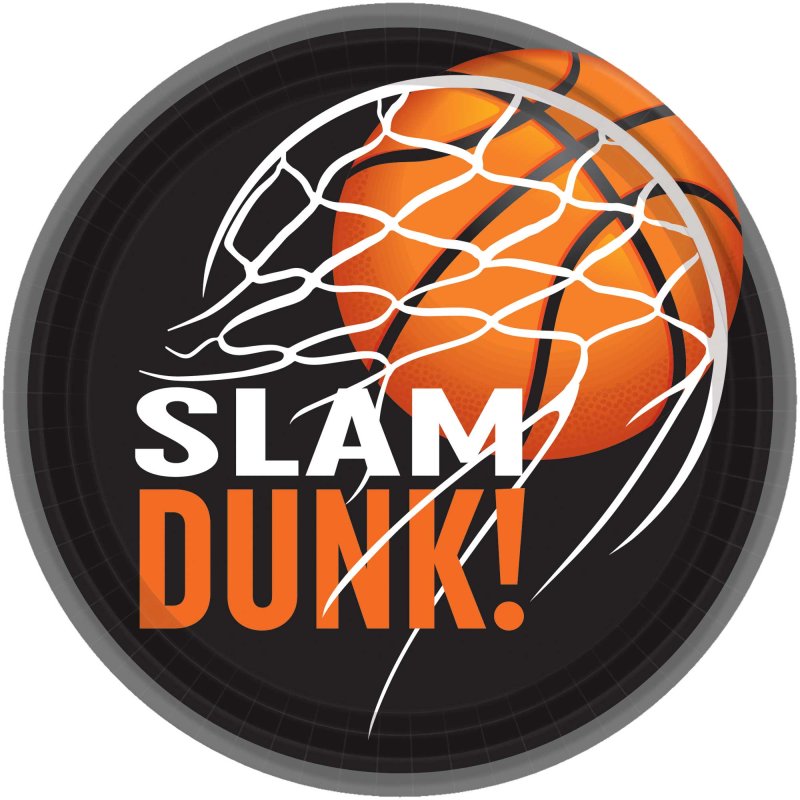 Basketball Slam Dunk Paper Plates