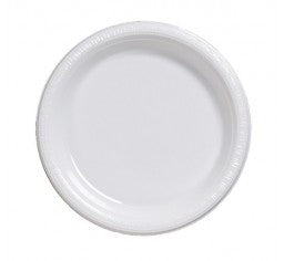 White Plastic Dinner Plates Pack 25