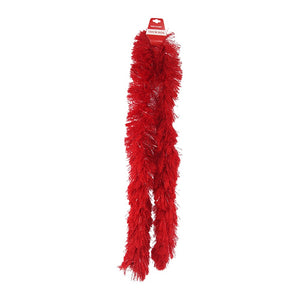 180cm Polyester Boa with tinsel shreds - Red