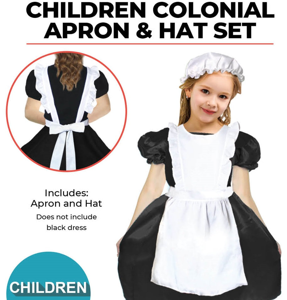 Children Colonial Apron & Hat Set