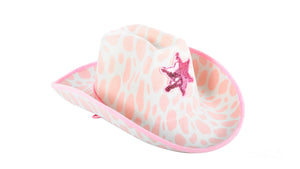Cowboy Hat Pink Cow Print with star