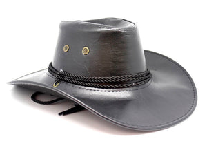 Cowboy hat - Leather Look - Black