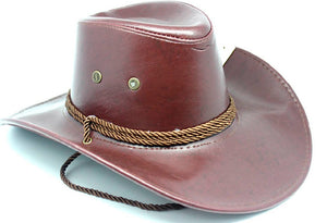 Cowboy hat - Leather Look - Tan Brown