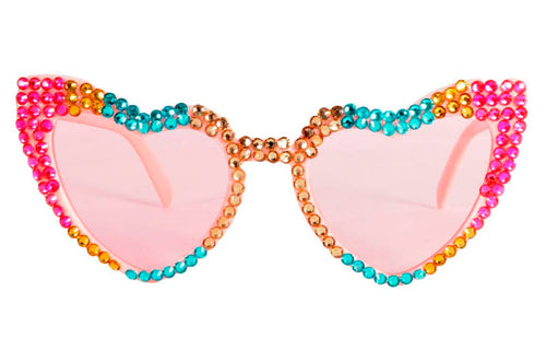 Party Glasses Diamanté Heart pastel rainbow
