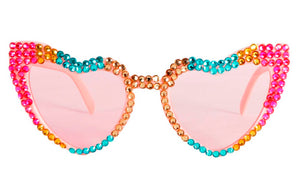 Party Glasses Diamanté Heart pastel rainbow