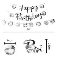 Disco Ball Happy Birthday Banner