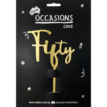 Fifty gold cake topper