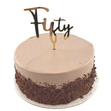 Fifty gold cake topper