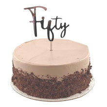 Fifty Silver Cake Topper