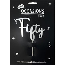 Fifty Silver Cake Topper