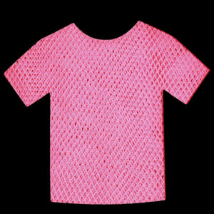 Fishnet 80's Top Neon Pink