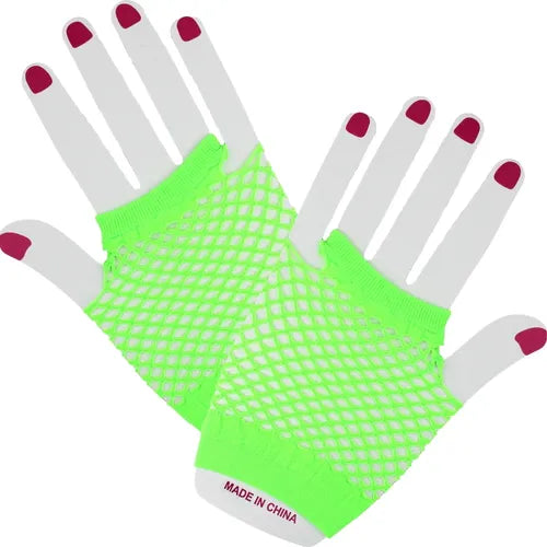 Fishnet Gloves - Short - Fluro Green