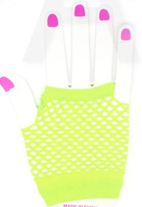 Fishnet Gloves - short - Fluro Yellow