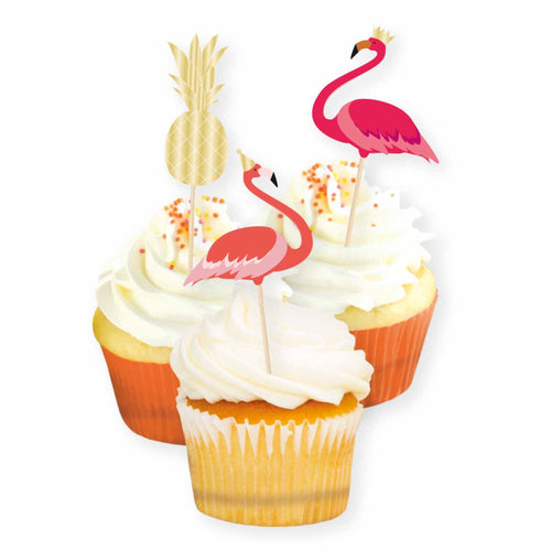 Flamingo & Pineapple Cake Picks