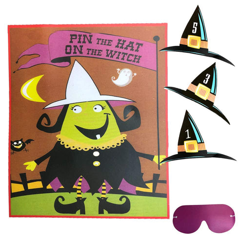 Pin the hat on the witch game