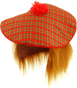 Tam O'Shanter Scottish Hat with hair