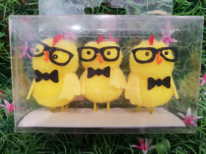 Fluffy Chickens with Glasses Pack 3