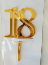 18 Acrylic Cake Topper - 4 colours available