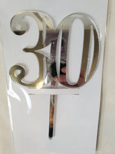 30 Acrylic Cake Topper - available in 3 colours
