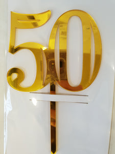 50 Acrylic Cake Topper - *click to see other colour options