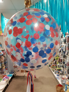 Confetti Balloon 60cm with streamers