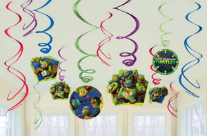 TMNT party swirl decorations