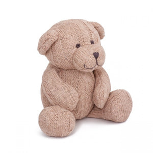 Zoe Cable Knit Teddy Bear Baby Pink