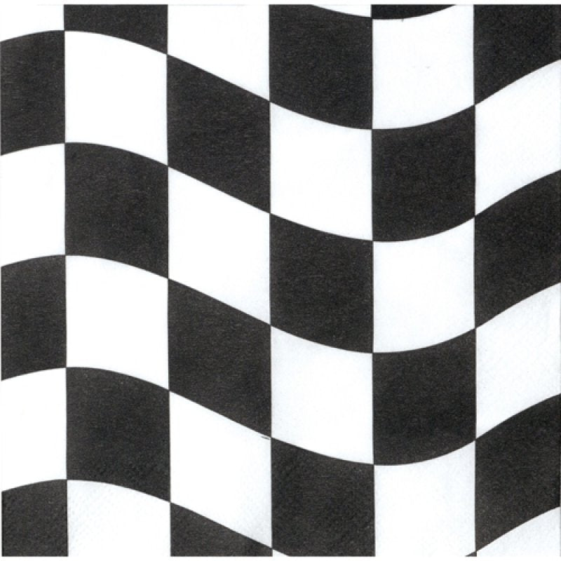 Black & White Checkered Cocktail Napkins