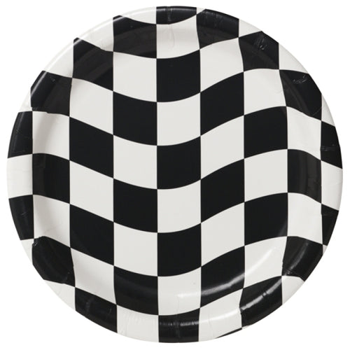 Black and White Checkered Lunch Plates