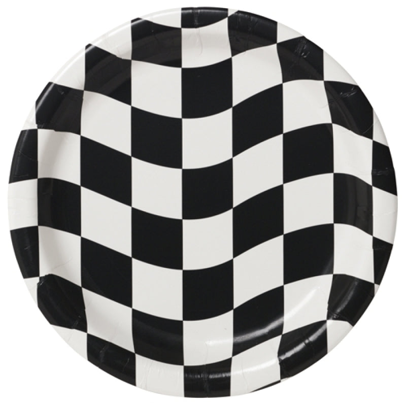 Black and White Checkered Dinner Plates