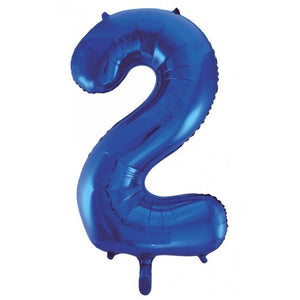 Number 2 Foil Balloon Blue - Jumbo