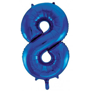 Number 8 Foil Balloon Blue - Jumbo