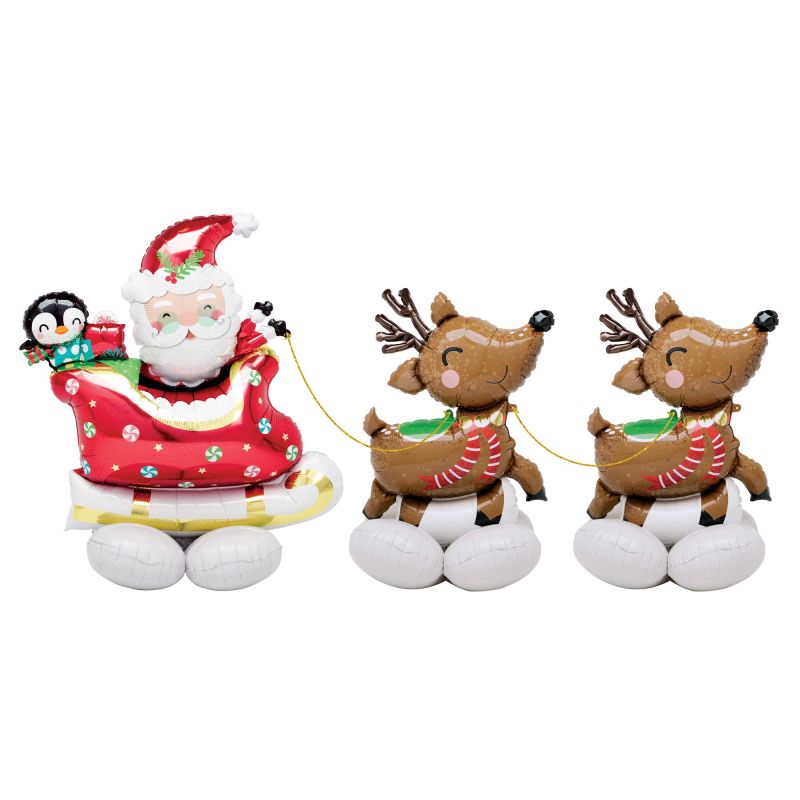 Anagram AirLoonz™ Decor Kit Santa and Reindeers (251cm x 129cm)