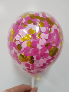 Confetti Balloon-Pink mix & Gold
