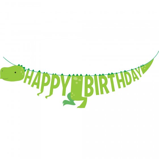 Dinosaur Bones Happy Birthday Banner