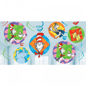 Dr Seuss Cat In The Hat Swirl Decorations